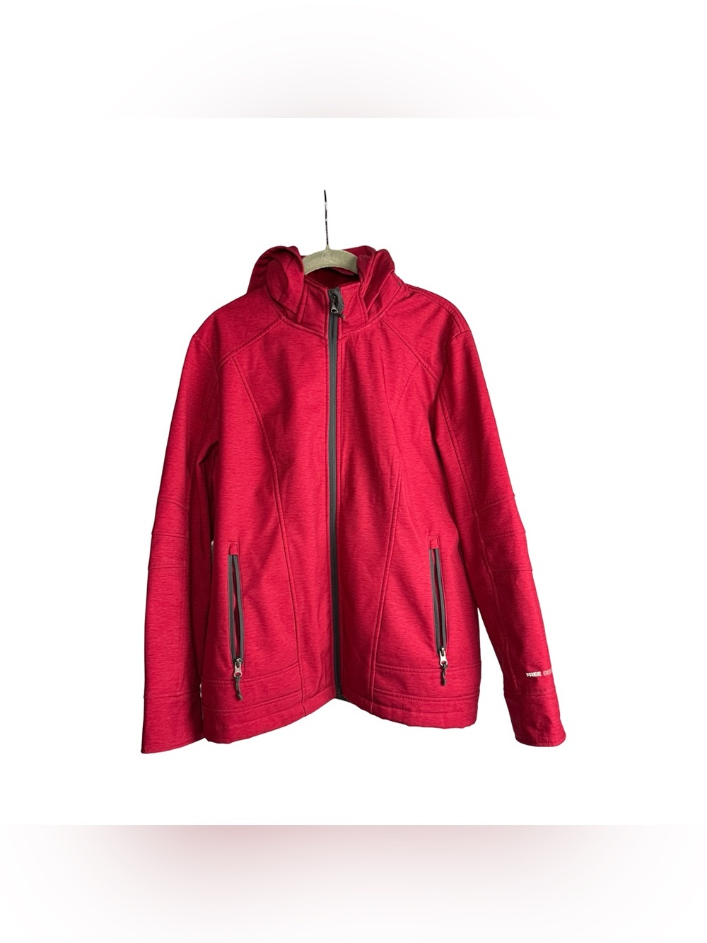 Free Country Women's XL Red Softshell Faux Fur Lined Hooded Cold Weather Jacket